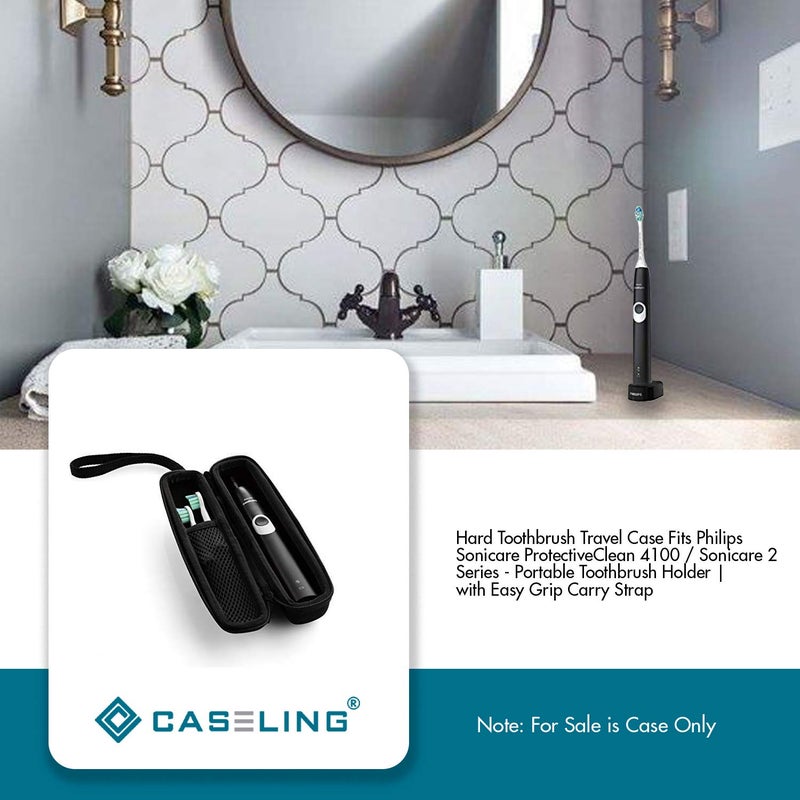 caseling Hard Toothbrush Travel Case Fits Philips Sonicare Protective Clean 4100 Sonicare 2 Series Portable Toothbrush Holder with Easy Grip Carry Strap (Small (Great for Travel)) - Image 5